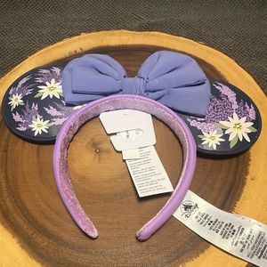 Disney Parks French Lavender Lilac Purple Flower Minnie Mouse Ears Headband